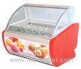 4 trays - 20 trays Countertop Ice Cream Display Freezer , Gelato Freezer Display