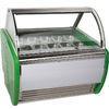 Stainless Steel 16 Tanks Ice Cream Display Freezer / Cooler Showcase