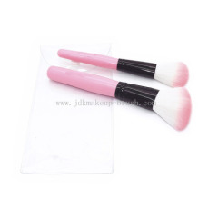 5 Piece Pink Synthetic Hair Travel Makeup Brush Set in PVC Bag