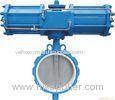 API598 Pneumatic Flanged Butterfly Valve , DN40-1200 Soft Sealing Butterfly Valve