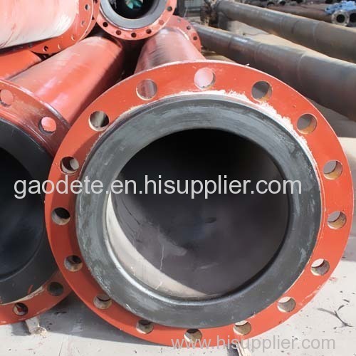 Plastic lining tailing conveying pipe