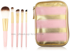 Cute Pink Makeup Brush Set with Cosmetic Bag