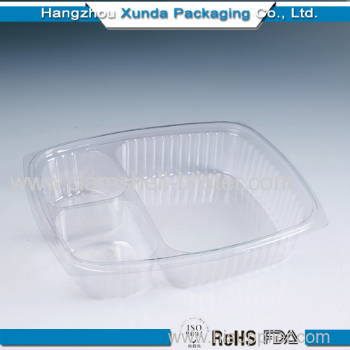 Disposable plastic divided food tray