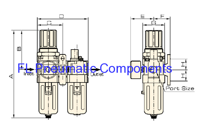 AC4010-03 Air Filters Regulators Lubricators Combination