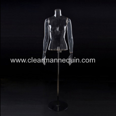 Female headless transparent torsos mannequin