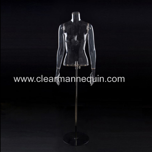 Female headless transparent torsos mannequin
