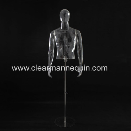 Male transparent including base torsos mannequin whosale