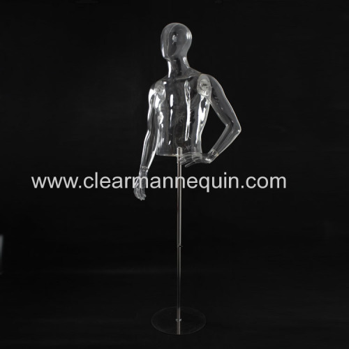 Fashion man transparent torso adjusted mannequins