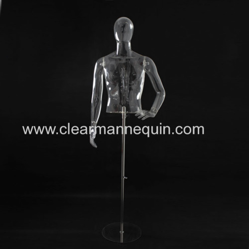 Fashion man transparent torso adjusted mannequins