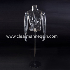 Man fashion models transparent PC mannequins torsos