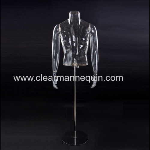Fashion store display man transparent torsos mannequin