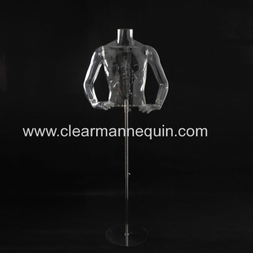 Fashion man transparent torso adjusted mannequins