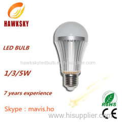 factory price 5W 7W dimmable energy saving e27 led bulb