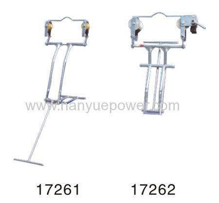 Two Bundled Conductors Inspection Trolley and Powered Space Cart