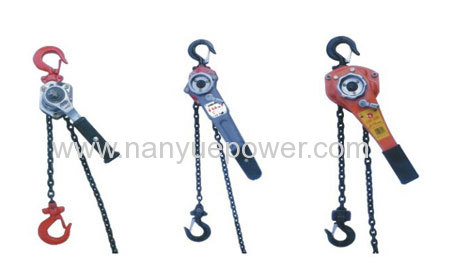Hand operated lever chain hoist for conductor sagging wrenching chain tackle block