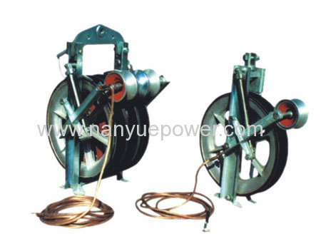 Power Transmission Distribution Lines Conductor Aluminum Stringing Cable Pulley Blocks with grounding roller devices