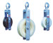 Two ways dual -sheave hoisting tackle pulley block stringing wire rope cable pulley blocks for power transmission lines