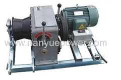 Electric capstan winch cable puller machine for power transmission distribution lines conductor stringing constructions