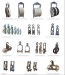 Single sheave earth wire stringing cable pulley blocks hook clavis type grounding stringing wire pulley block