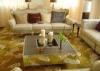 Yellow Hand Tufted Wool Carpet , Handmade Rugs For Living Room Banquet Hall