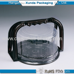 Disposable plastic cake container box