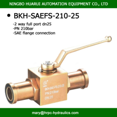 BKH high pressure hydraulic ball valve in SAE flange two way full bore dn25