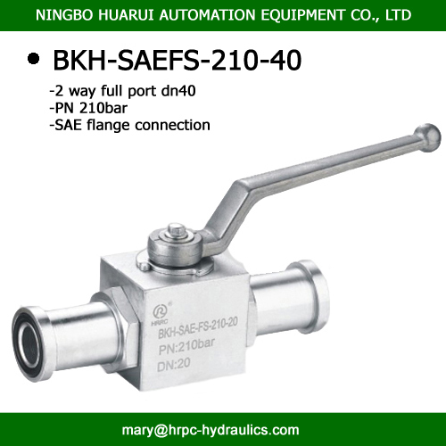 high pressure 210 bar SAE flange port 1 1/2'' 2-way ball valve hydraulic oilfield same as hydac