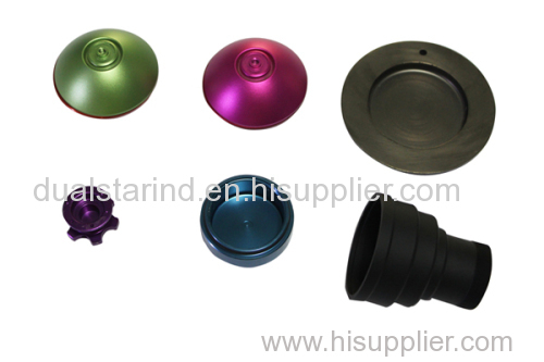 Anodized aluminum end caps