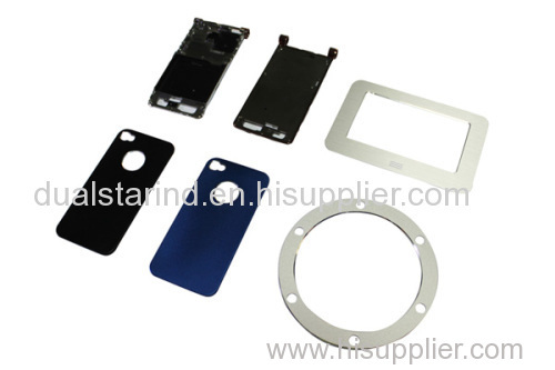 MP4 front and rear panels and phone accessories made out of aluminum alloys