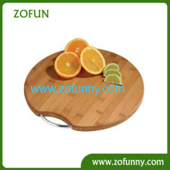 bamboo cutting board with stainless steel handle