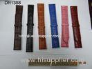 12 - 30mm Colord Imitation Croco Leather Wrist Watch Bands, Shining / Matt Leather Watches Strap