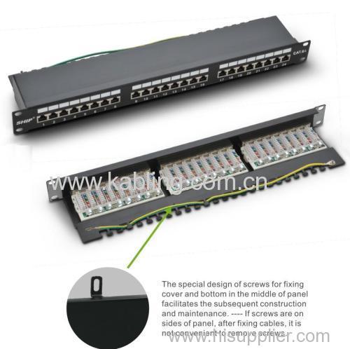 24 Ports Fully Shielded CAT6A Patch Panel