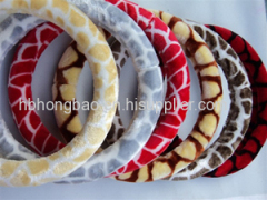 Warm fur soft white rubber steering wheel covers