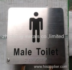 male toilet sign plate with braille dots