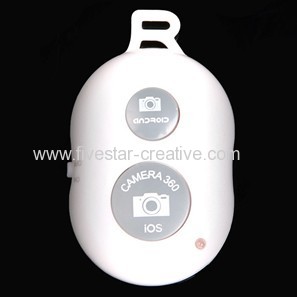 High Quality Wireless Bluetooth Remote Camera Shutter in White for iPhone iPad Smartphones