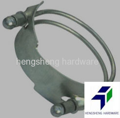 Malleable steel spiral double bolt clamp