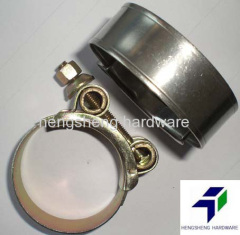 Malleable steel spiral double bolt clamp