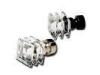 19mm / 25mm Crystal Curtain Finials , Three Layers Glass Curtain Rod Ends