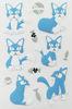 cartoon blue Puffy Stickers For Kids Lovely cats Fuzzy PVC + Foam + PET