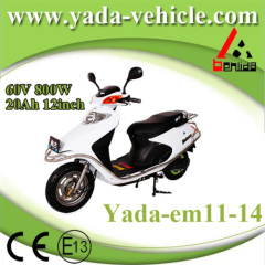 60v 800w 20ah 12inch drum disc brake mini sport style electric scooter motorcycle (yada em11-14)