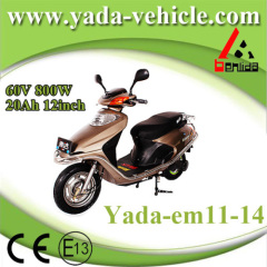 60v 800w 20ah 12inch drum disc brake mini sport style electric scooter motorcycle (yada em11-14)