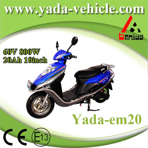 60v 800w 20ah 10inch drum disc brake mini sport style electric scooter motorcycle (yada em19-20)