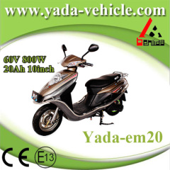 60v 800w 20ah 10inch drum disc brake mini sport style electric scooter motorcycle (yada em19-20)