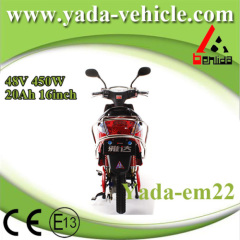 48v 450w 20ah 16inch drum brake sport style electric scooter motorcycle (yada em22)