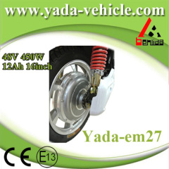 48v 450w 12ah 16inch disc brake sport style electric scooter motorcycle (yada em27)