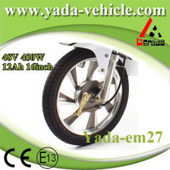 48v 450w 12ah 16inch disc brake sport style electric scooter motorcycle (yada em27)