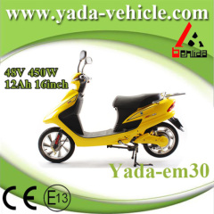 48v 450w 12ah 16inch drum brake sport style electric scooter motorcycle (yada em30)