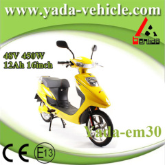 48v 450w 12ah 16inch drum brake sport style electric scooter motorcycle (yada em30)