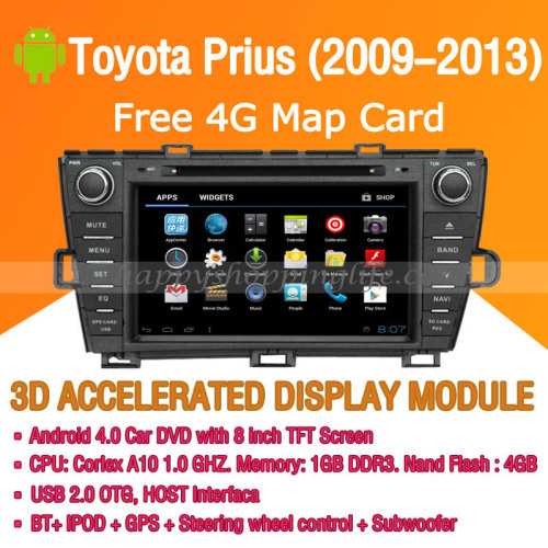 Android Car DVD Player GPS Navigation Wifi 3G for Toyota Prius 2009-2013 Bluetooth Touch Screen