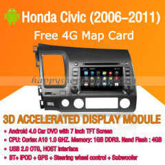 Android Car DVD Player GPS Navigation Wifi 3G for Honda Civic 2006-2011 Bluetooth Touch Screen